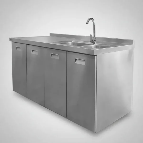OTTEN-BAJO MESADA DE ACERO C/ BACHA 150*70*90CM TKC-S4-2
