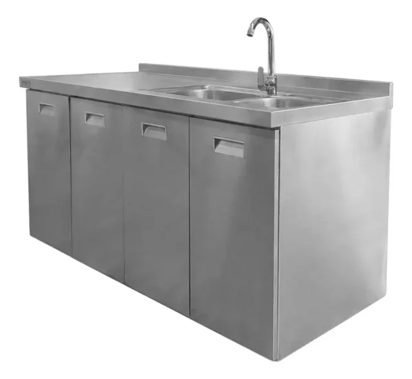 OTTEN-BAJO MESADA DE ACERO C/ BACHA 150*70*90CM TKC-S4-2
