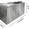 OTTEN-BAJO MESADA DE ACERO C/ANAFE 150*70*90CM TKC-4ST