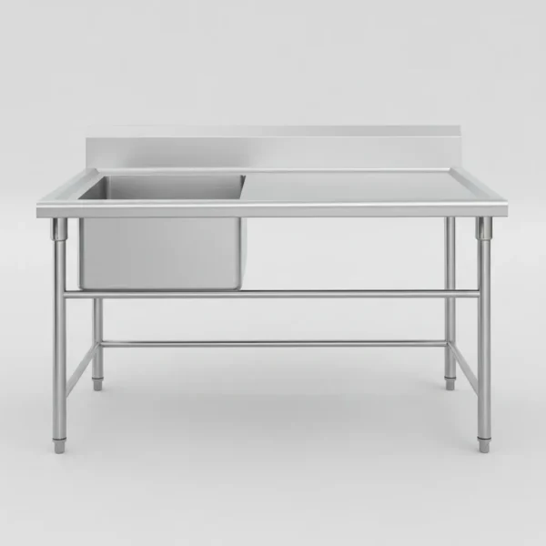 OTTEN-BACHA C/MESADA ACERO INOX. 120*60*80CM SLST-120-1