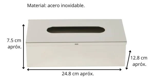 Caja Porta Pañuelos Organizador Acero Inoxidable Otten Plateado