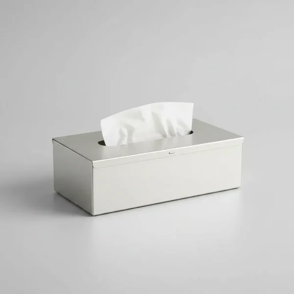 Caja Porta Pañuelos Organizador Acero Inoxidable Otten Plateado