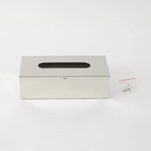 Caja Porta Pañuelos Organizador Acero Inoxidable Otten Plateado