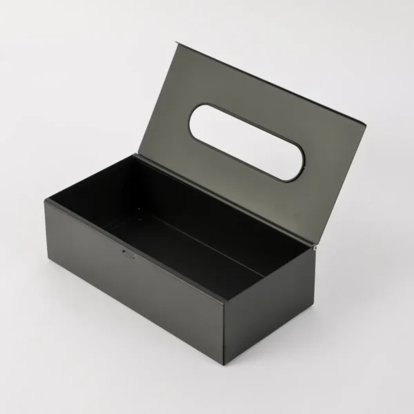 Caja Porta Pañuelos Organizador Acero Inoxidable Otten Negro
