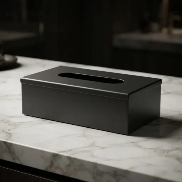 Caja Porta Pañuelos Organizador Acero Inoxidable Otten Negro