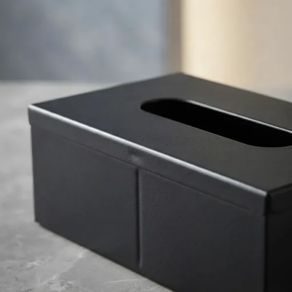 Caja Porta Pañuelos Organizador Acero Inoxidable Otten Negro
