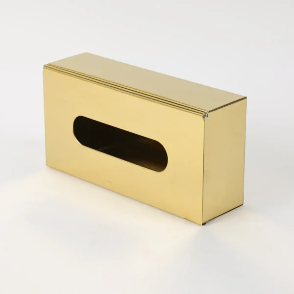 Caja Porta Pañuelos Organizador Acero Inoxidable Otten Dorado