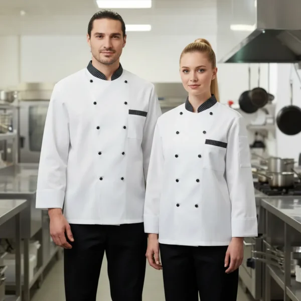 CHAQUETA DE CHEF BLANCA MANGA LARGA XL - TF505-14