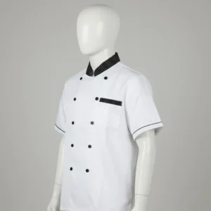 CHAQUETA DE CHEF BLANCA MANGA CORTA L - TF505-15
