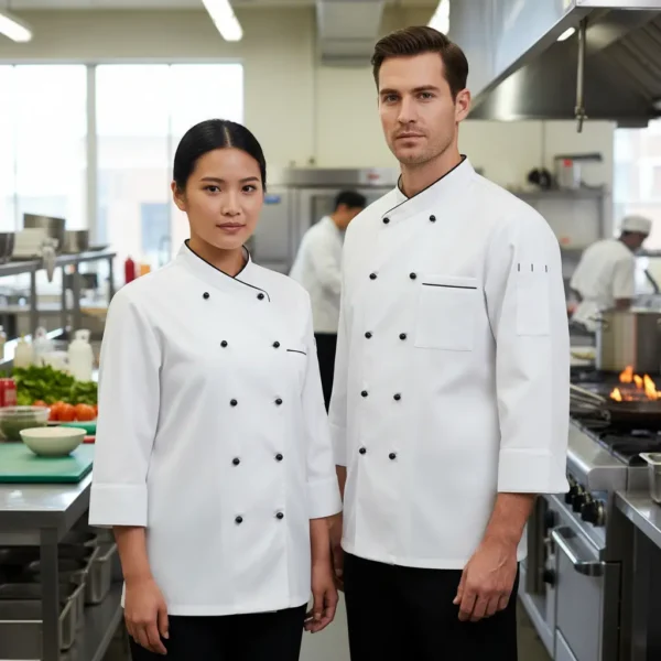 CHAQUETA DE CHEF BLANCA MANGA LARGA XL - TF505-16