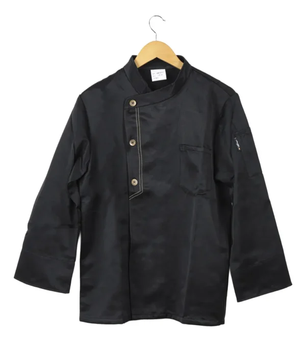 CHAQUETA DE CHEF NEGRA MANGA LARGA L - TF505-20