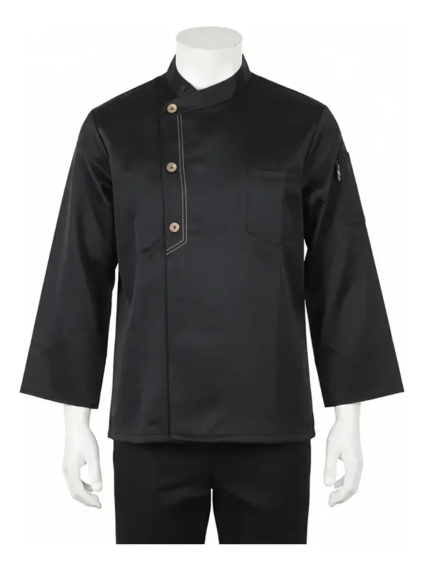 CHAQUETA DE CHEF NEGRA MANGA LARGA L - TF505-20