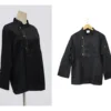 CHAQUETA DE CHEF NEGRA MANGA LARGA L - TF505-20
