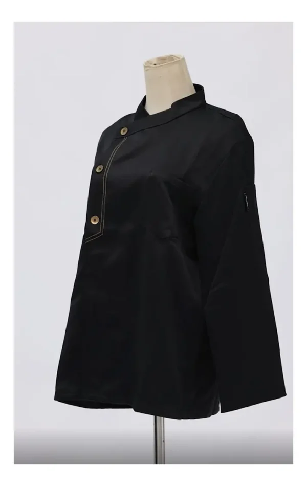 CHAQUETA DE CHEF NEGRA MANGA LARGA L - TF505-20