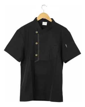37273DUN0024-1 Chaqueta De Chef Para Cocina Manga Corta Unisex Otten Negro L