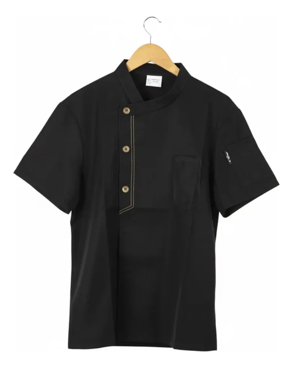 Chaqueta De Chef Para Cocina Manga Corta Unisex Otten Negro L