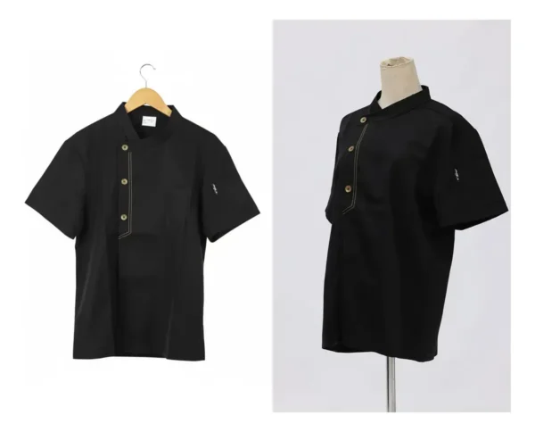CHAQUETA DE CHEF NEGRA MANGA CORTA 2XL - TF505-21