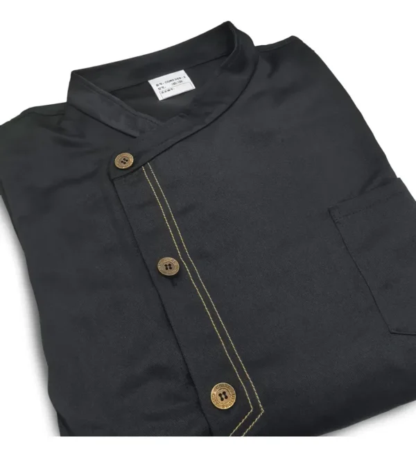 CHAQUETA DE CHEF NEGRA MANGA LARGA 2XL - TF505-20