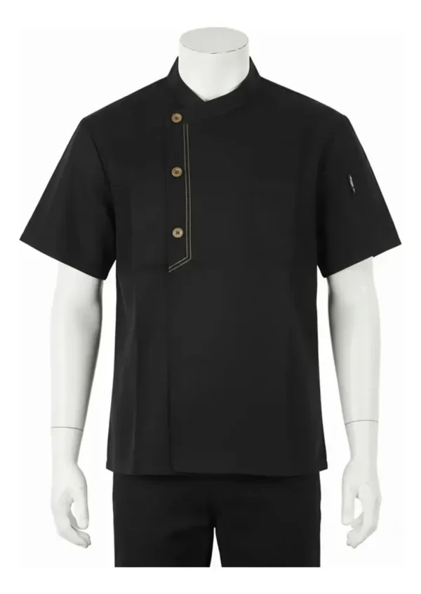 CHAQUETA DE CHEF NEGRA MANGA LARGA 2XL - TF505-20