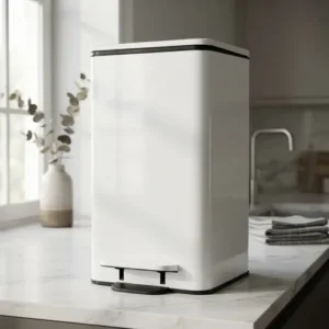 Cesto Recipiente Basura C/ Pedal Otten 30 Lts Blanco