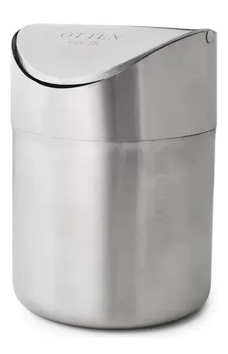 Cesto De Basura Chico C/ Tapa Vaivén Otten Plateado