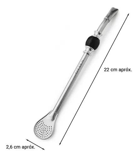 BOMBILLA CURVA 22CM ACERO INOX C/CEPILLO - OTTEN -