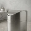 Cesto De Basura Chico C/ Tapa Vaivén Otten Plateado
