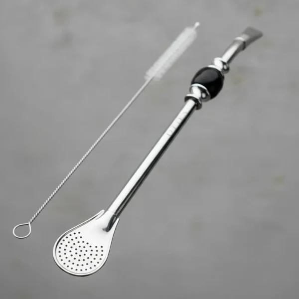 BOMBILLA CURVA 22CM ACERO INOX C/CEPILLO - OTTEN -
