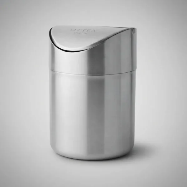 Cesto De Basura Chico C/ Tapa Vaivén Otten Plateado