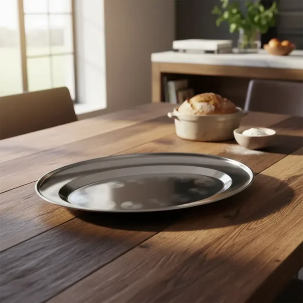 Fuente Bandeja Oval Acero Inoxidable Otten 35 cm