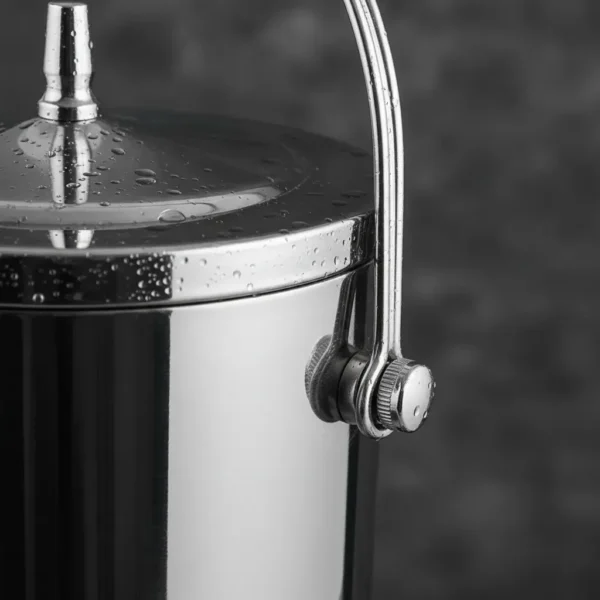 Hielera Doble Fondo Acero Inoxidable Con Tapa Otten 2 Lts Plateado