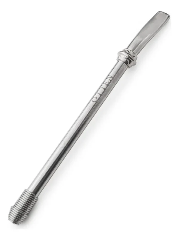 Bombilla Mate Plana Resorte Acero Inoxidable 16 Cm Otten Plateado
