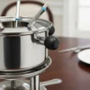 Fondue Acero Inoxidable Queso Chocolate 6 Pinches
