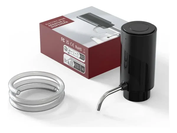 Decantador Aireador De Vino Eléctrico Recargable Usb Otten Negro