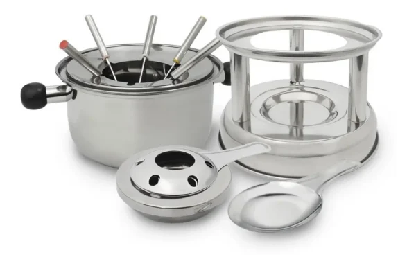 Fondue Acero Inoxidable Queso Chocolate 6 Pinches