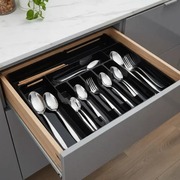 Cubiertero Extensible 9 Divisiones Organizador Otten Negro