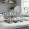 Secaplatos Escuridor Platos Cubiertos Cromado Bandeja Monaco Gris