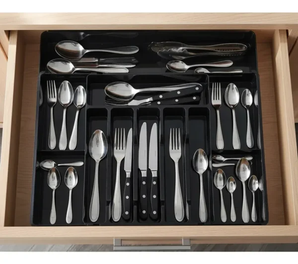 Cubiertero Extensible 9 Divisiones Organizador Otten Negro