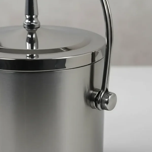 Hielera Doble Fondo Acero Inoxidable Con Tapa Otten 1 Lt - Plateado