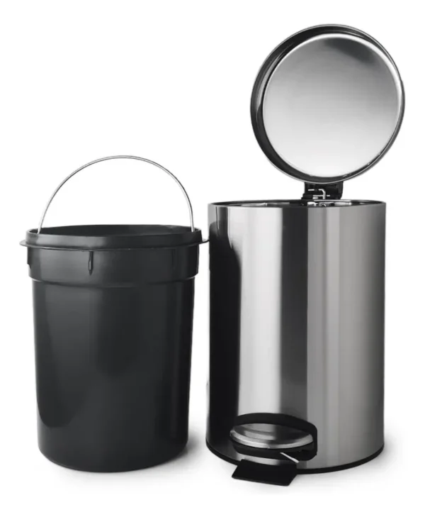 Cesto Tacho De Basura Acero Inoxidable A Pedal Otten 8 Lts Plateado