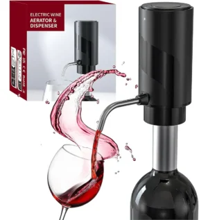 Decantador Aireador De Vino Eléctrico Recargable Usb Otten Negro