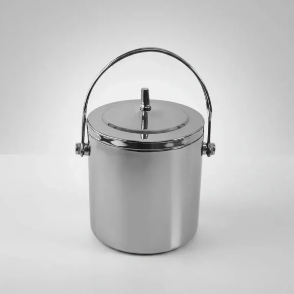 Hielera Doble Fondo Acero Inoxidable Con Tapa Otten 2 Lts Plateado