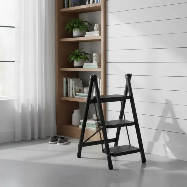 Escalera Resistente Rebatible De Hierro 3 Peldaños Otten