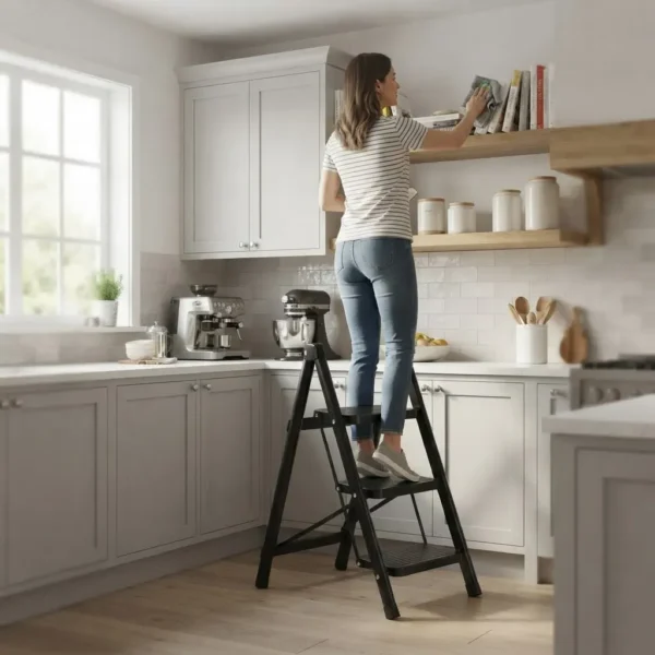 Escalera Resistente Rebatible De Hierro 3 Peldaños Otten