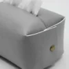 CAJA DE PAÑUELOS ECOCUERO GRIS -OTTEN-