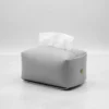CAJA DE PAÑUELOS ECOCUERO GRIS -OTTEN-