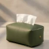 OTTEN CAJA DE PAÑUELOS ECOCUERO VERDE